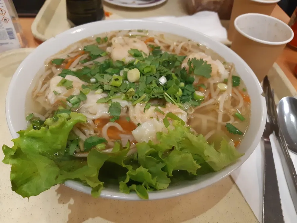 Soupe Raviolis Crevettes Avec Nouilles